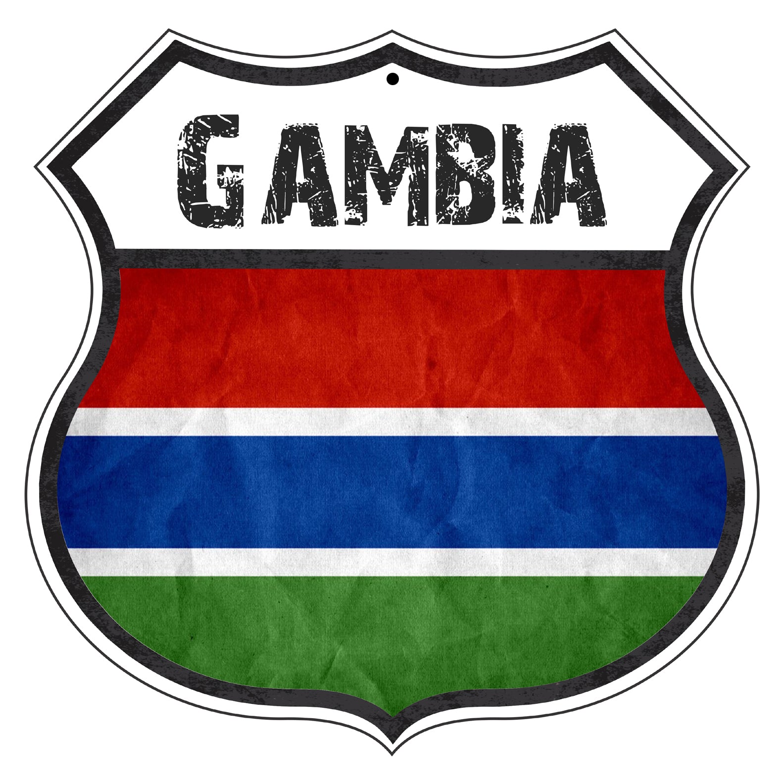 Gambia Flag Shield Sign