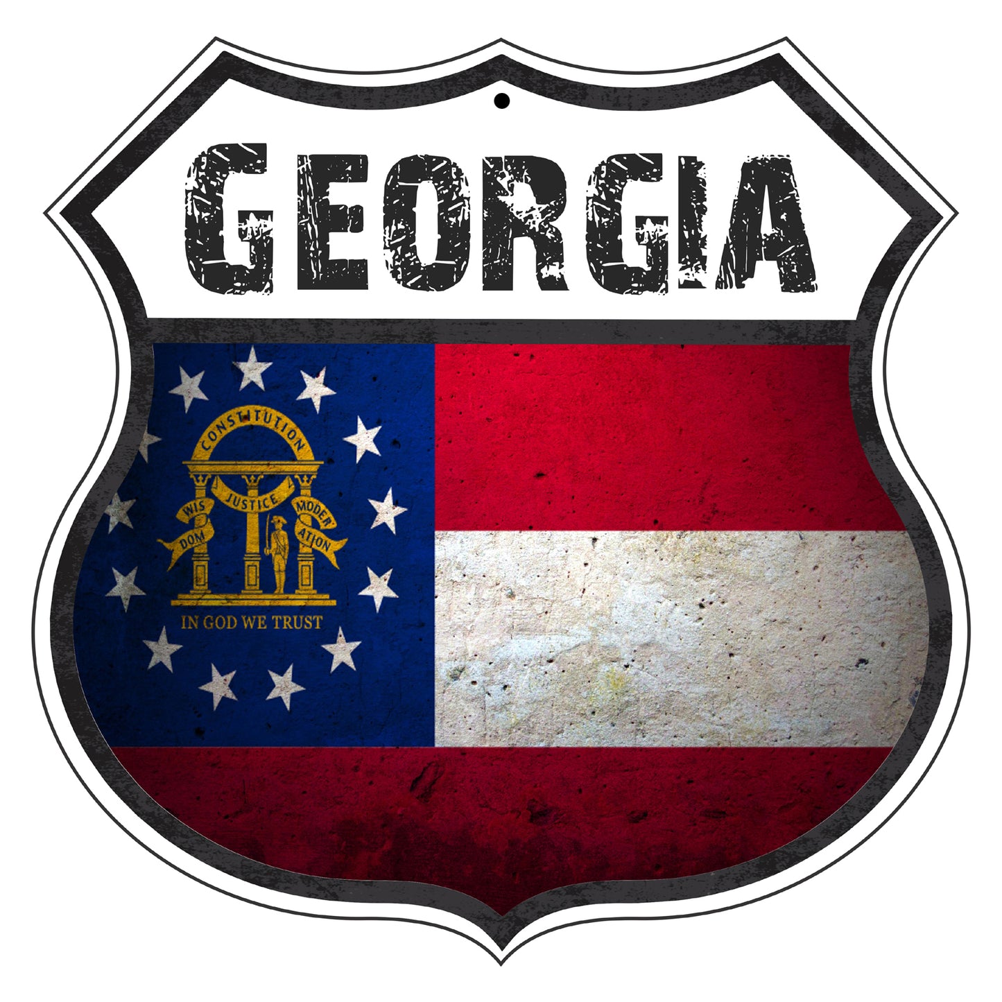Georgia Flag Shield Sign