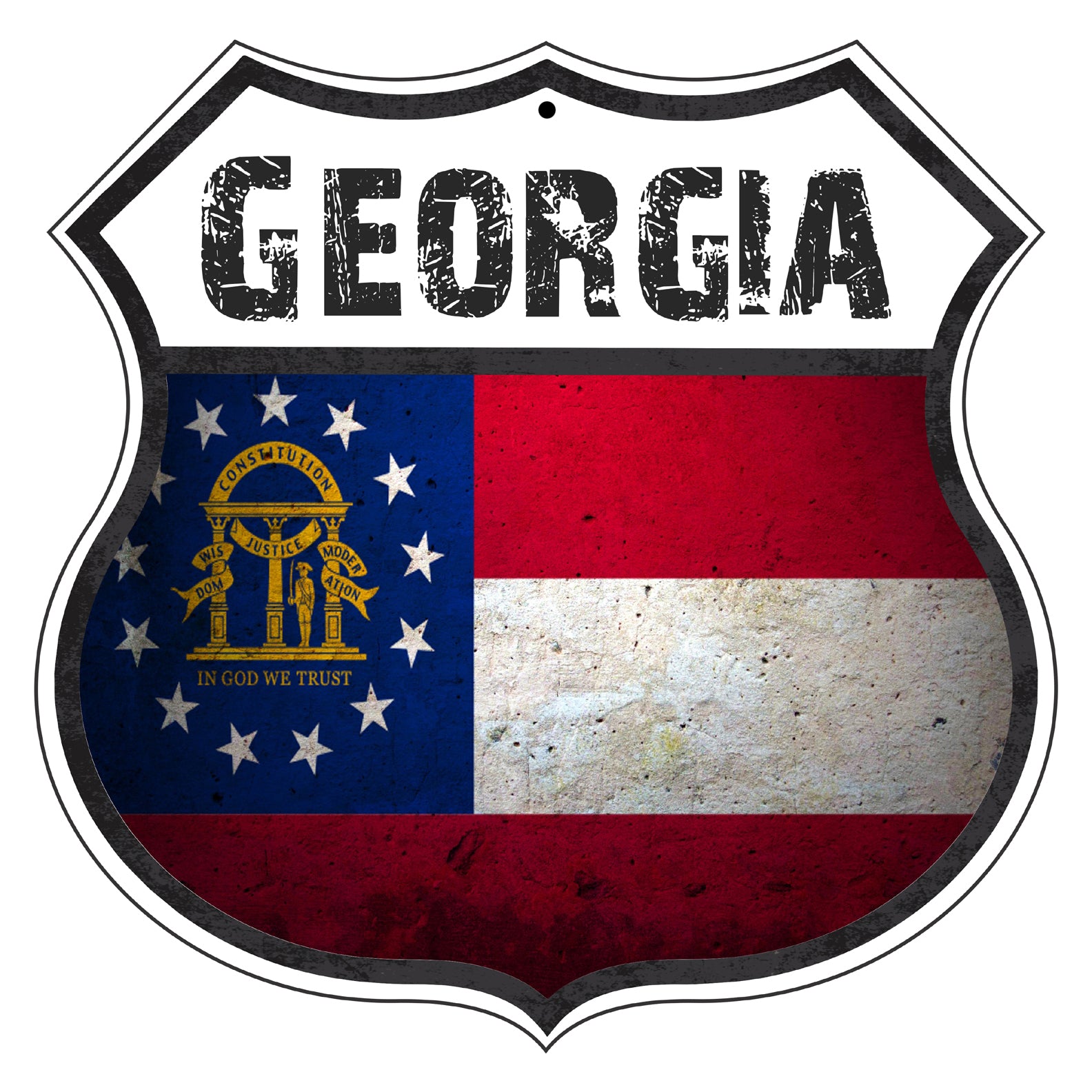 Georgia Flag Shield Sign