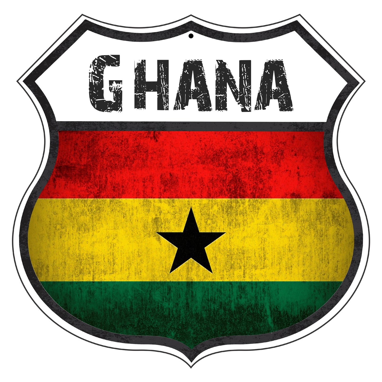 Ghana Flag Shield Sign