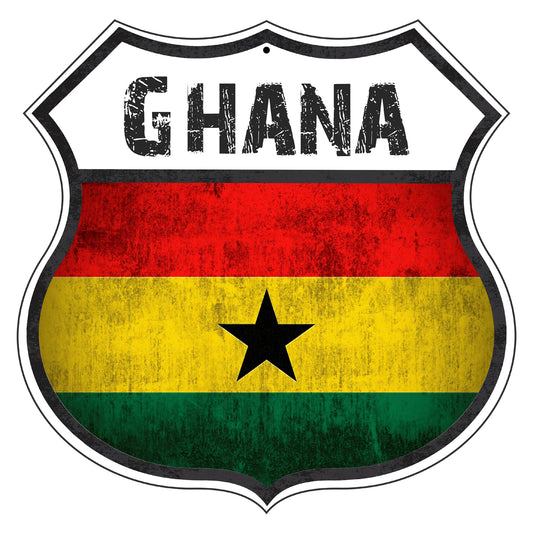 Ghana Flag Shield Sign