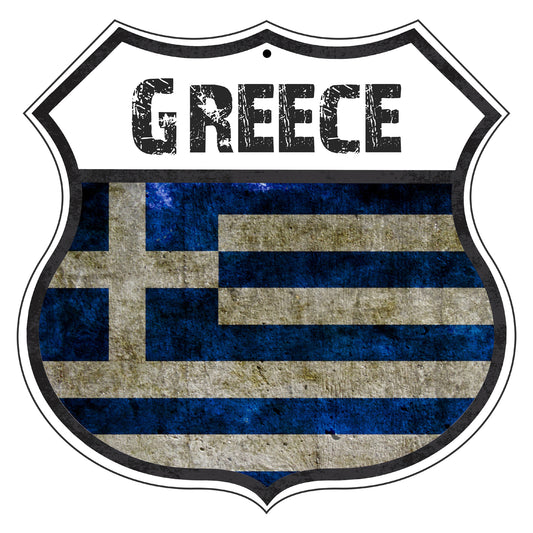 Greece Flag Shield Sign