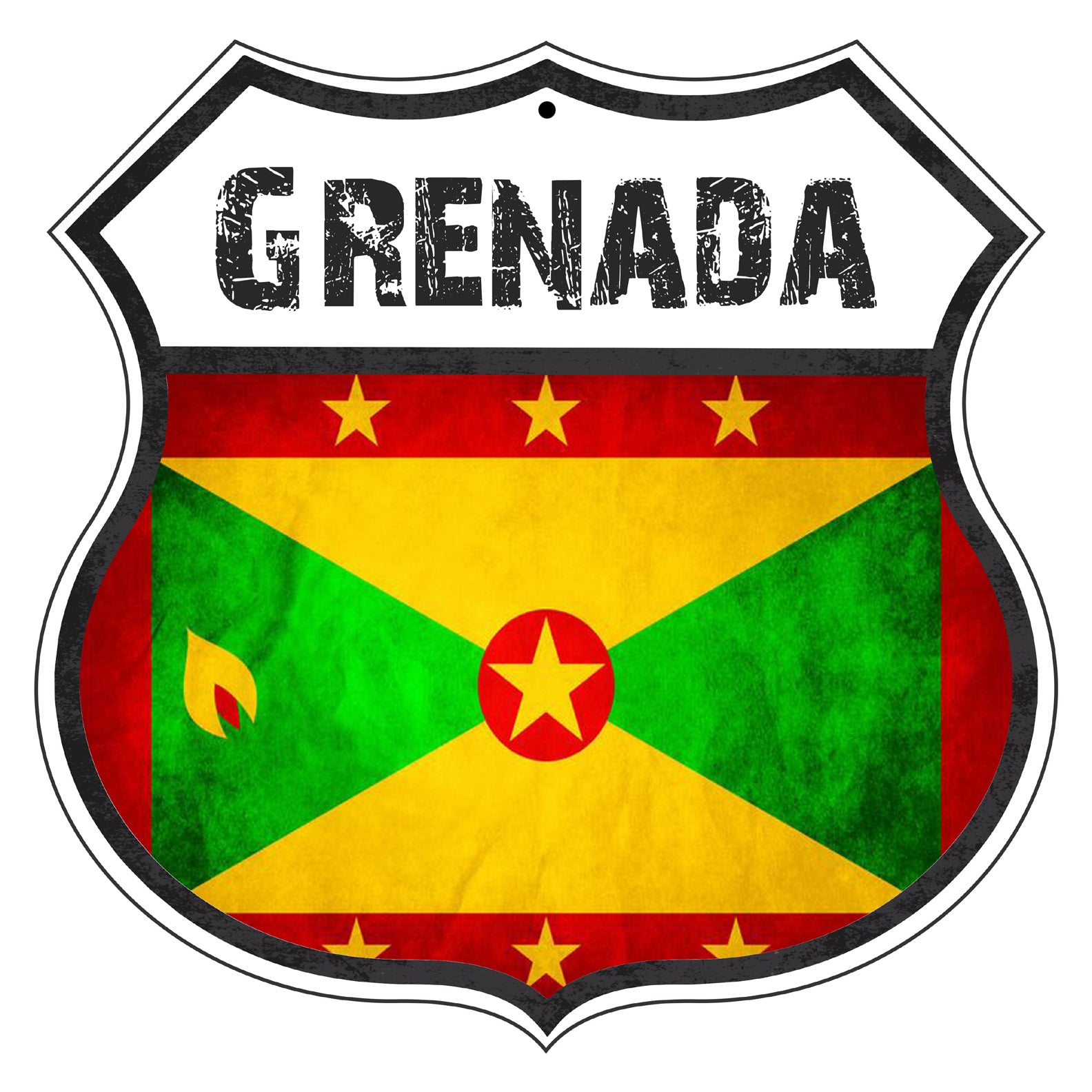 Grenada Flag Shield Sign