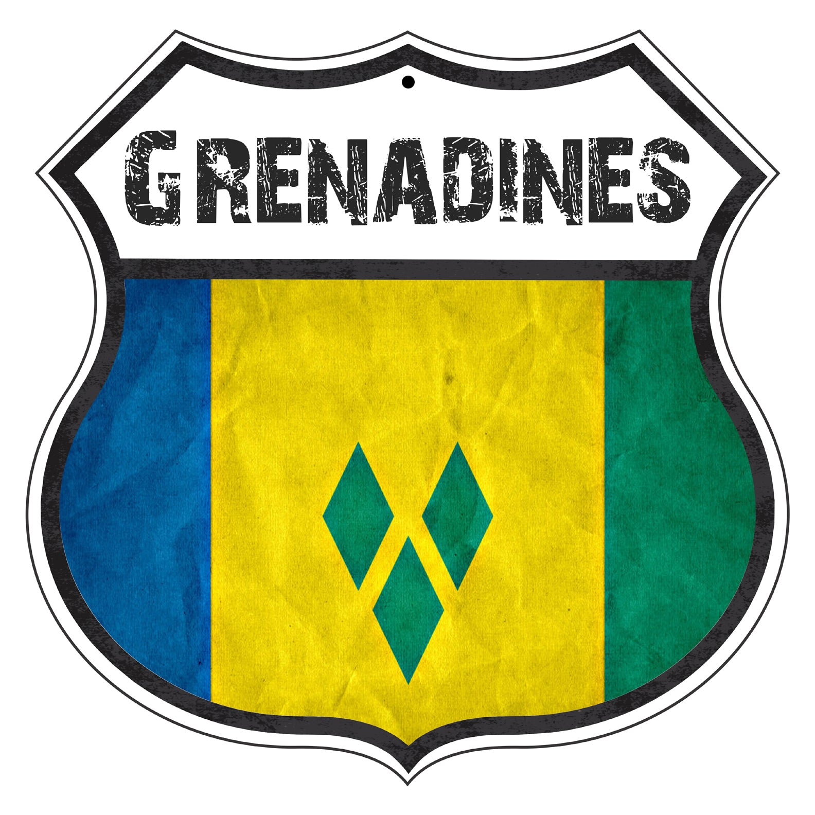 Grenadines Flag Shield Sign
