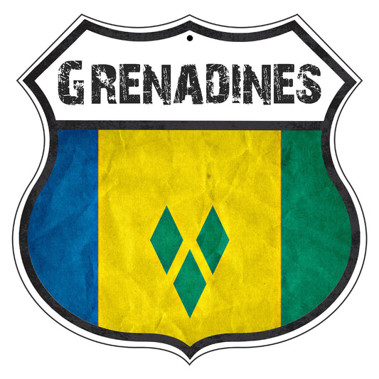 Grenadines Flag Shield Sign