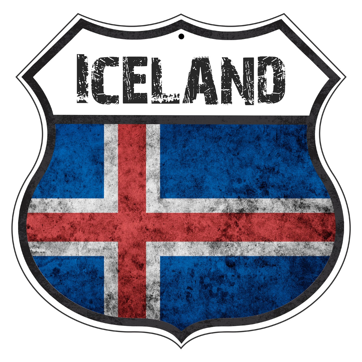 Iceland Flag Shield Sign