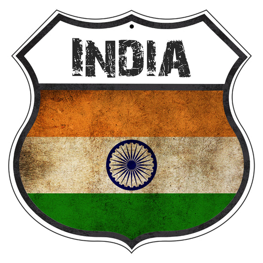 India Flag Shield Sign