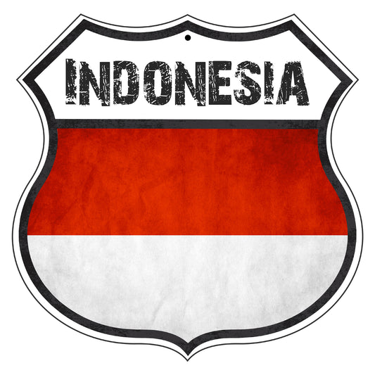 Indonesia Flag Shield Sign