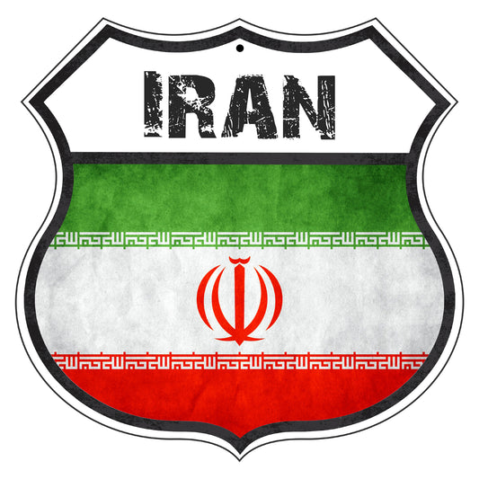 Iran Flag Shield Sign