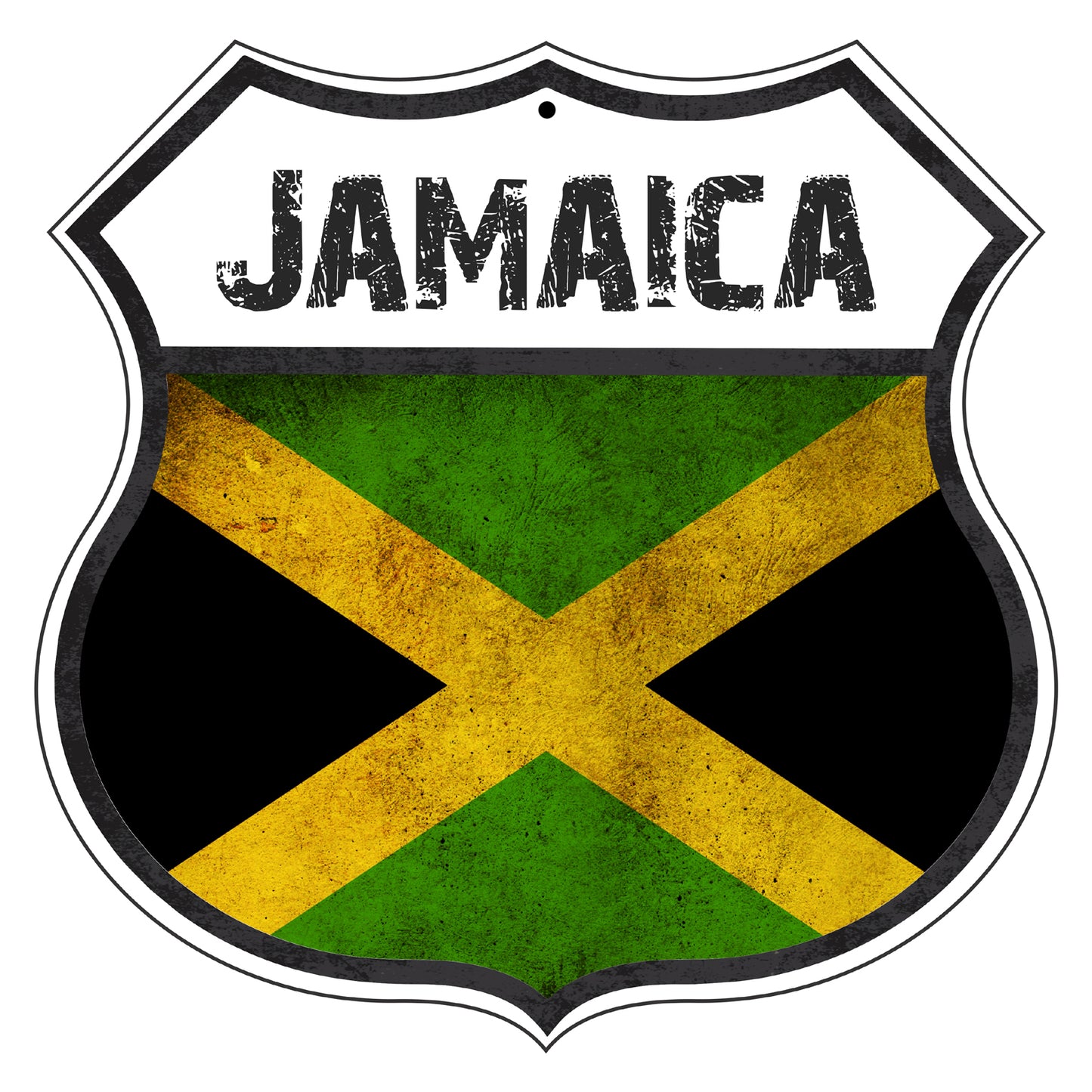 Jamaica Flag Shield Sign