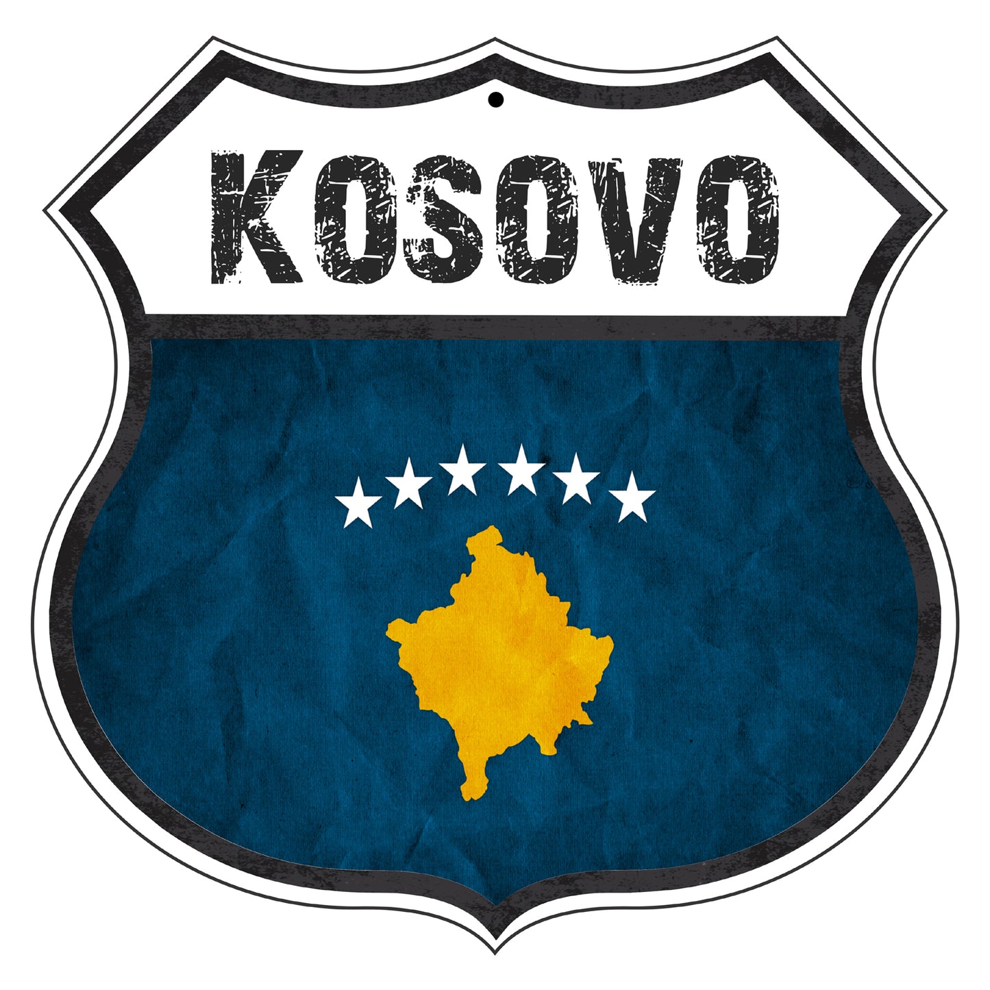 Kosovo Flag Shield Sign