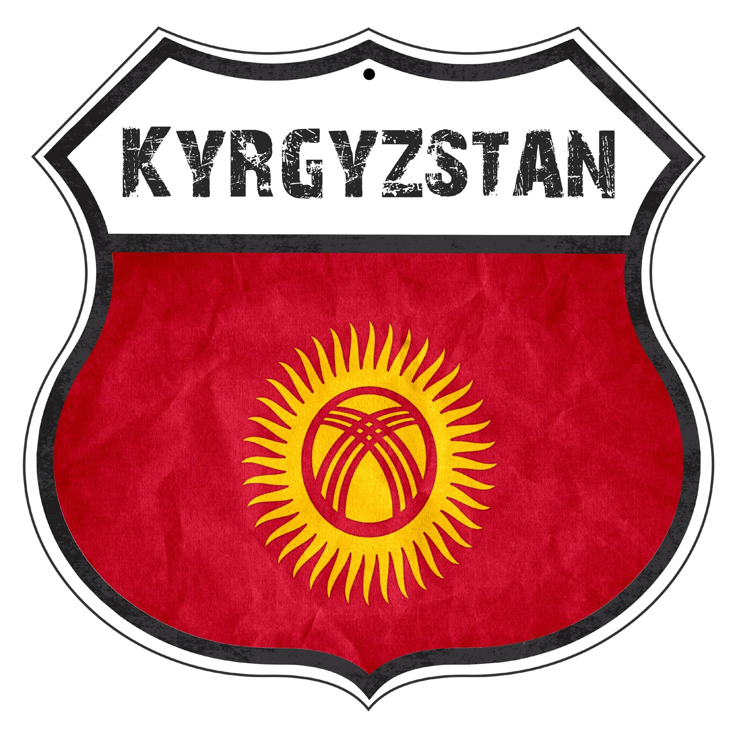 Kyrgyzstan Flag Shield Sign