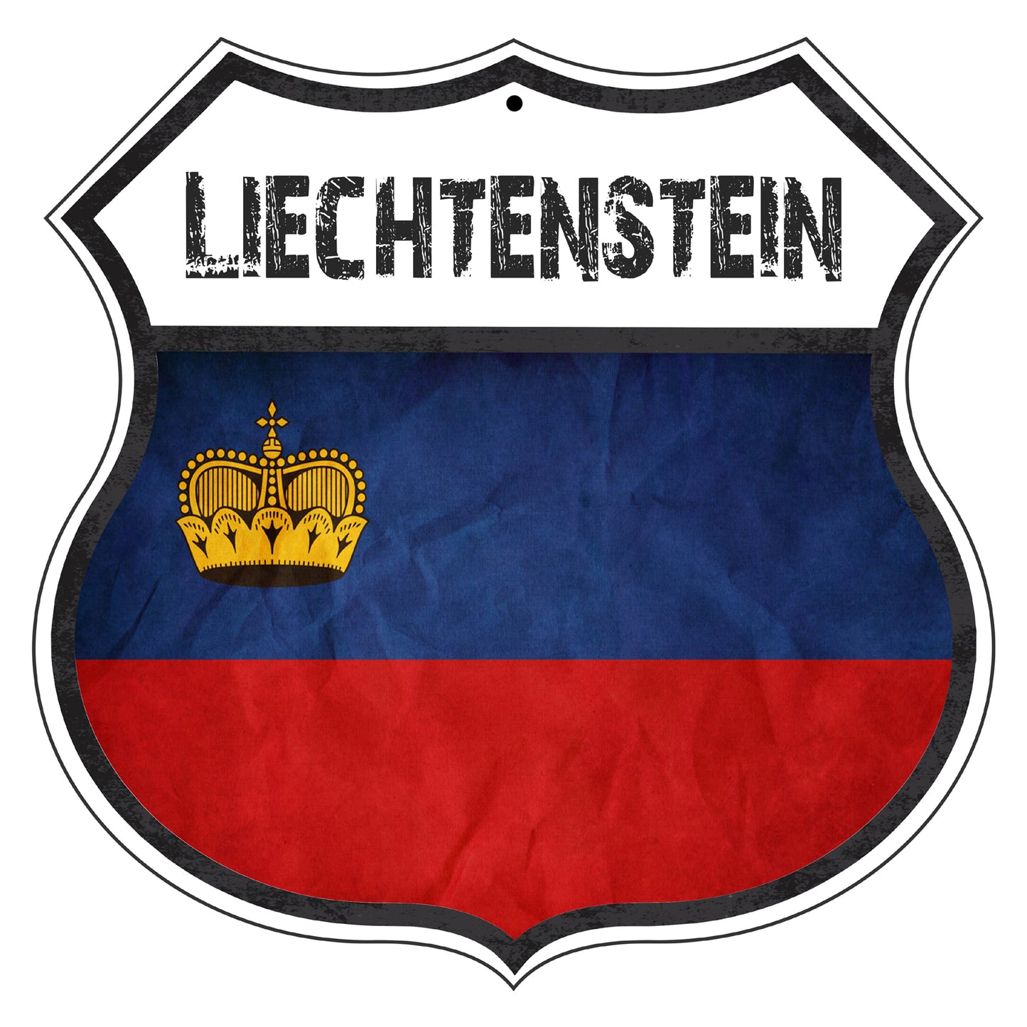 Liechtenstein Flag Shield Sign