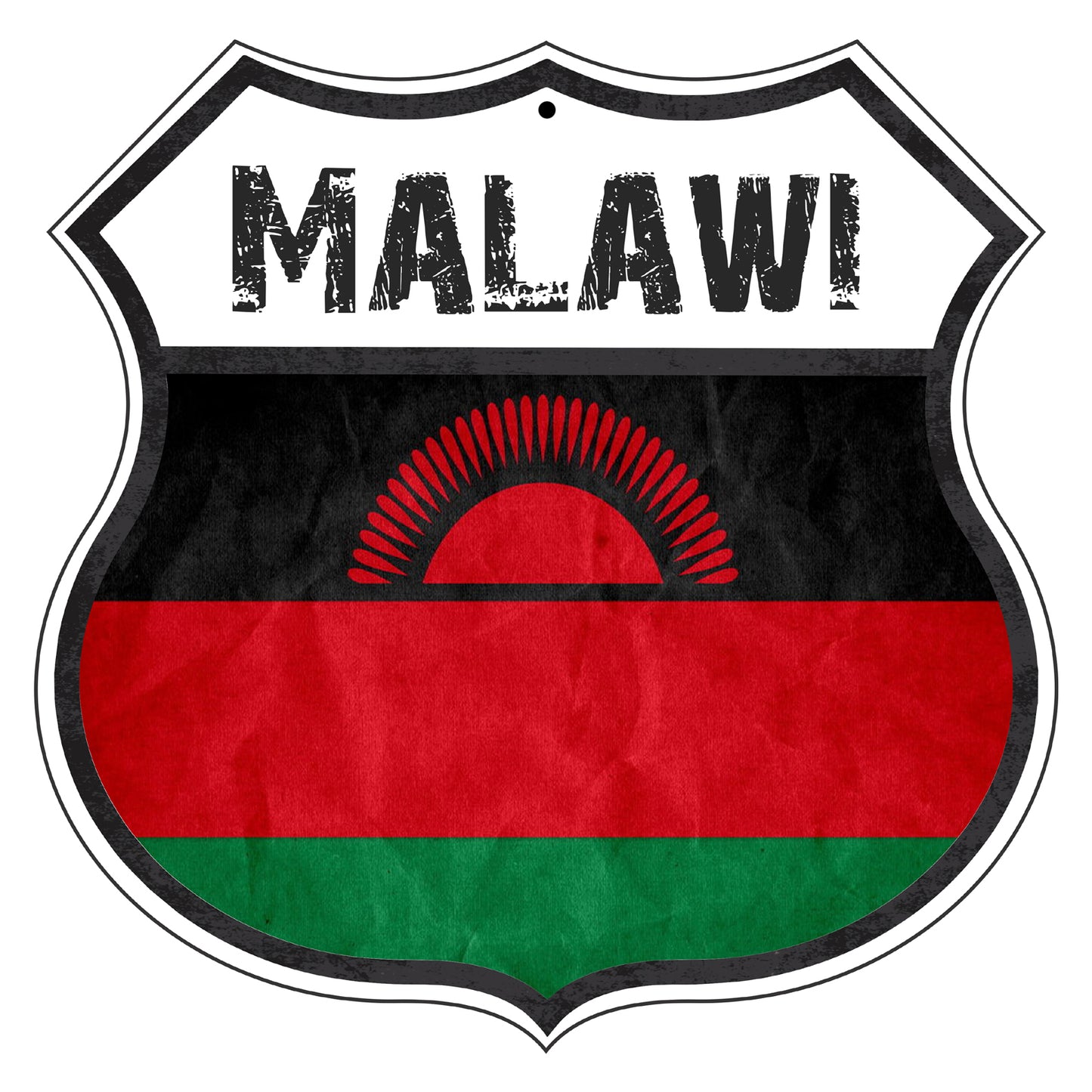 Malawi Flag Shield Sign