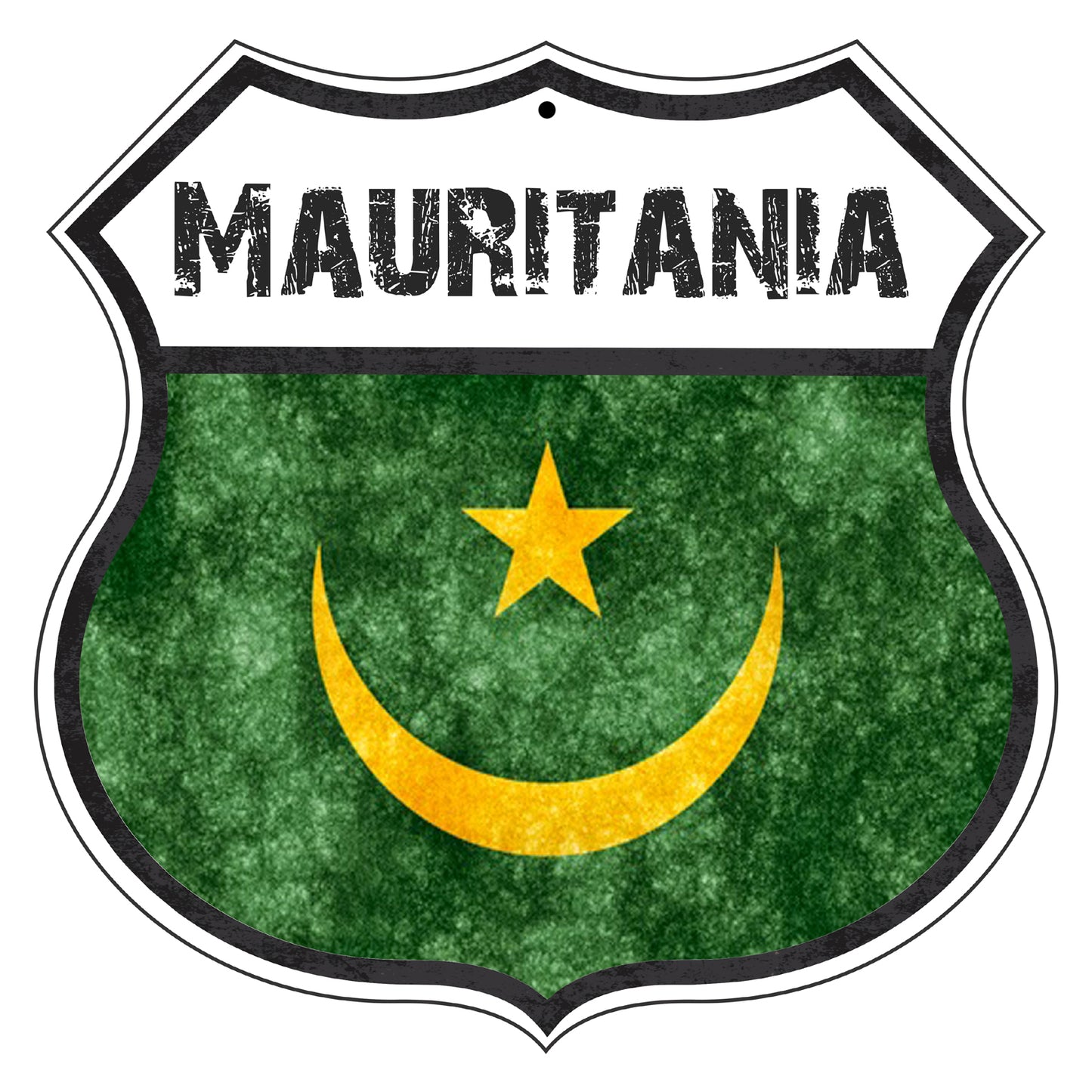 Mauritania Flag Shield Sign