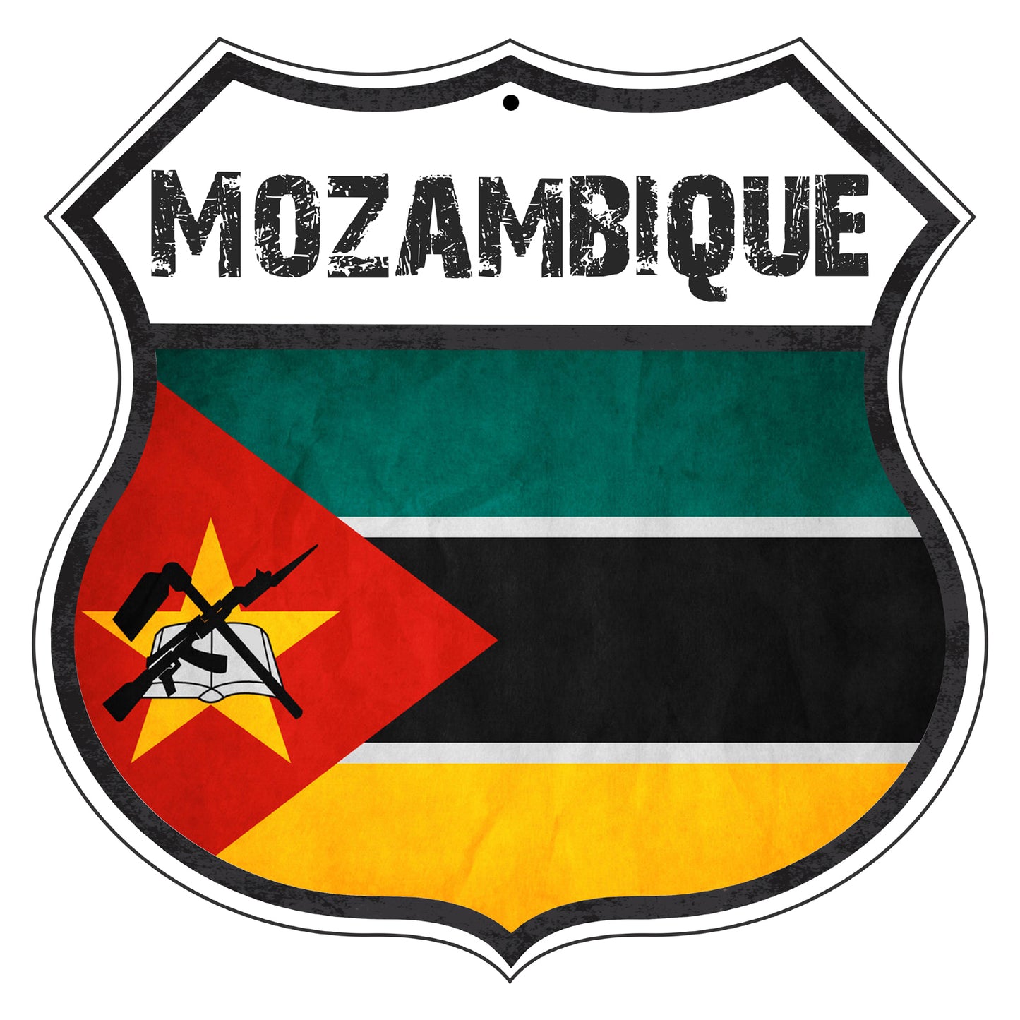 Mozambique Flag Shield Sign