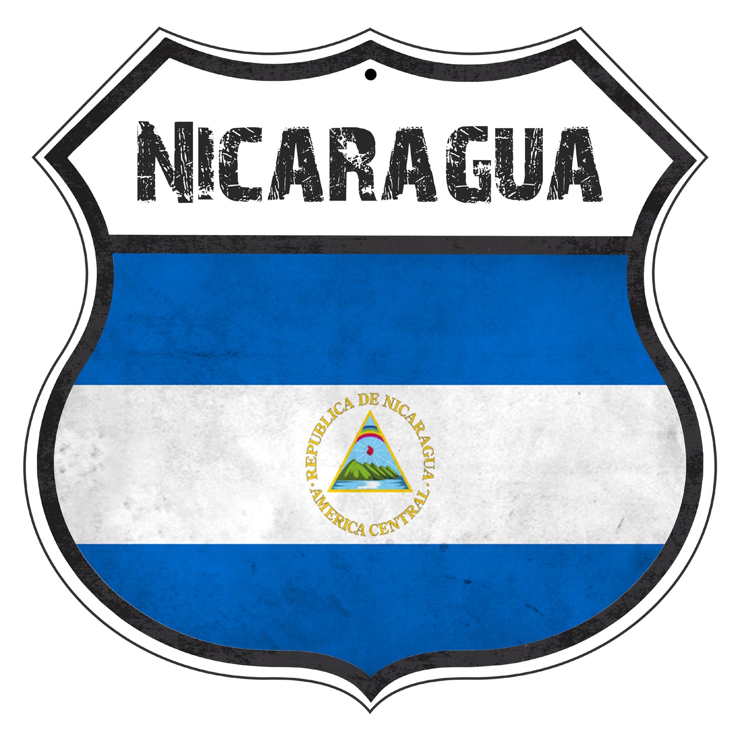 Nicaragua Flag Shield Sign