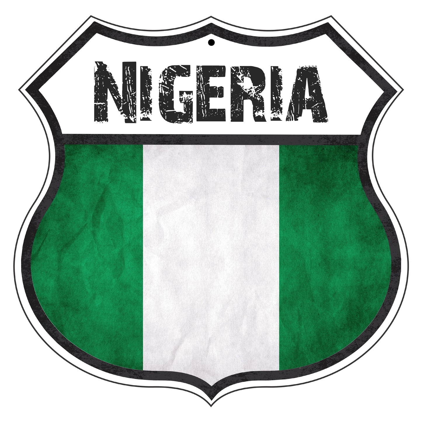 Nigeria Flag Shield Sign