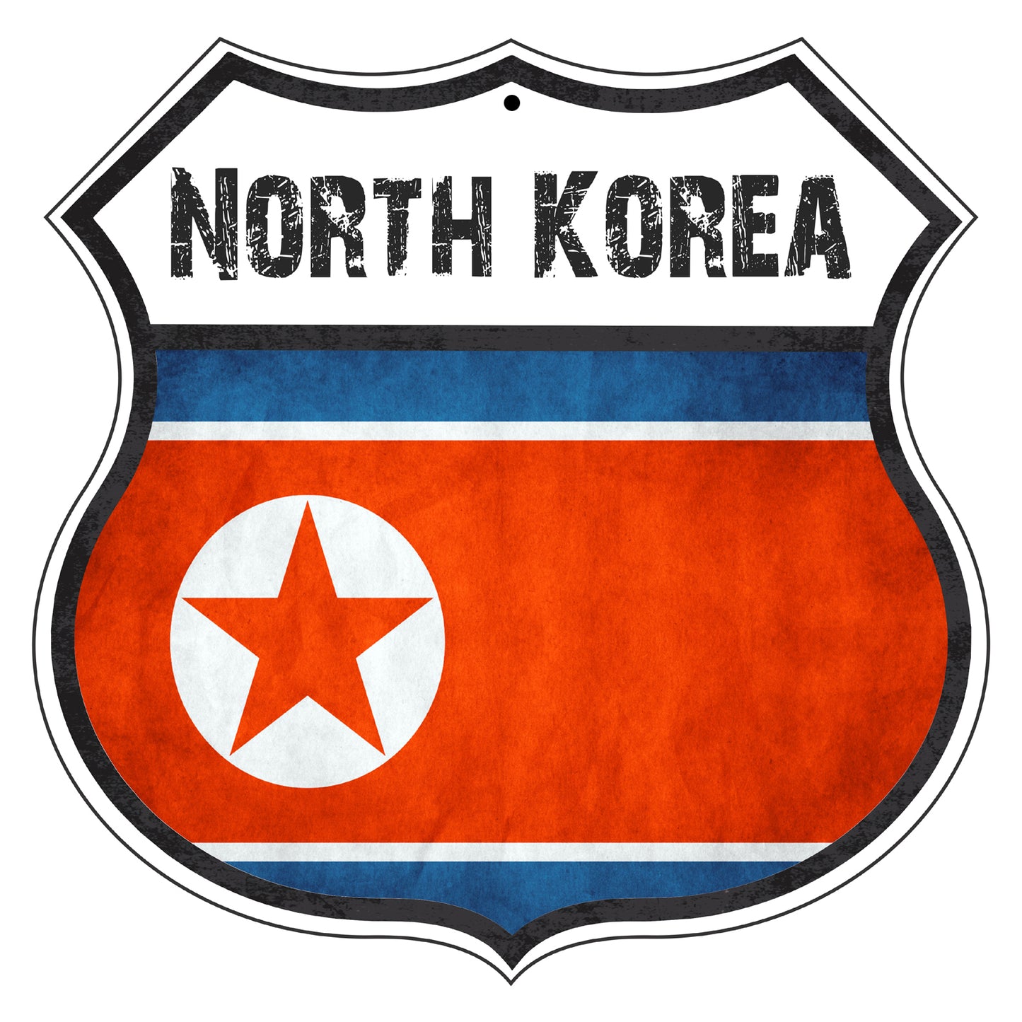North Korea Flag Shield Sign