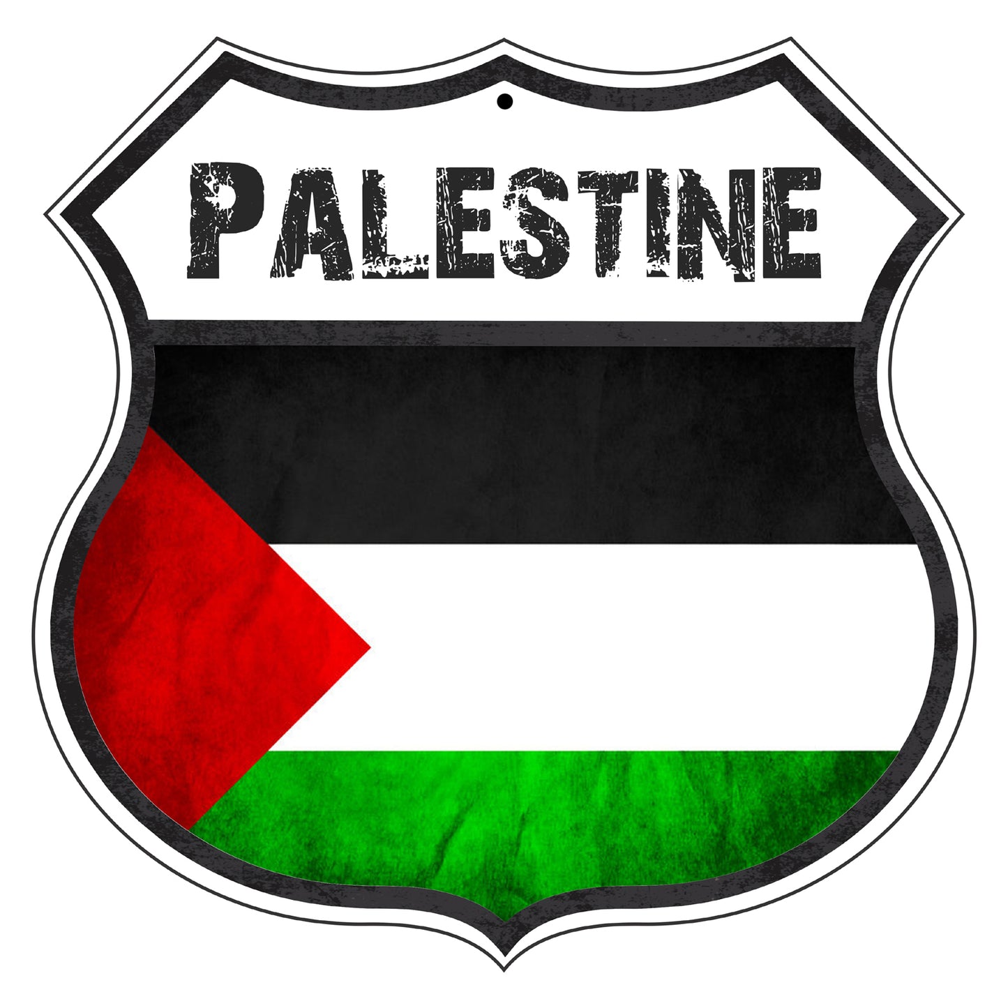 Palestine Flag Shield Sign
