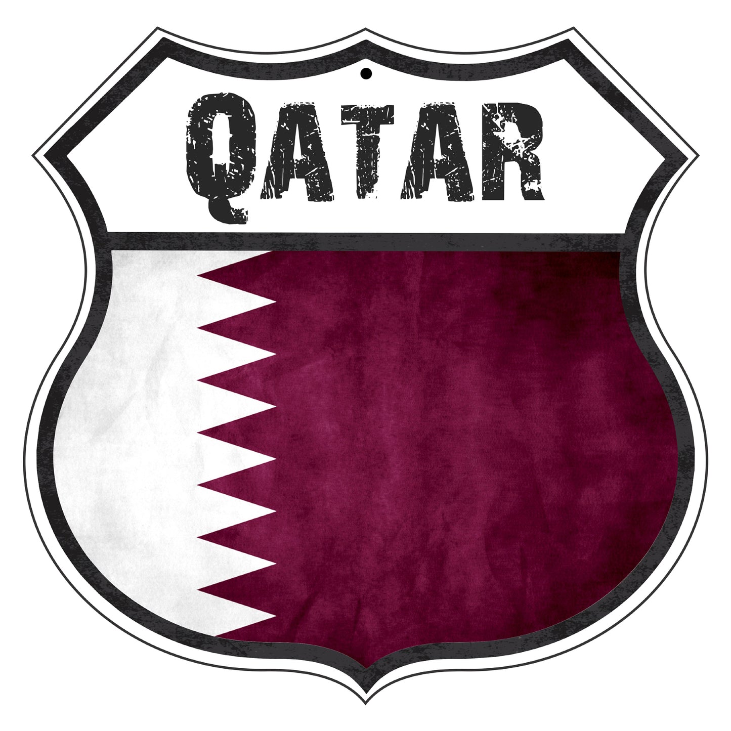 Qatar Flag Shield Sign