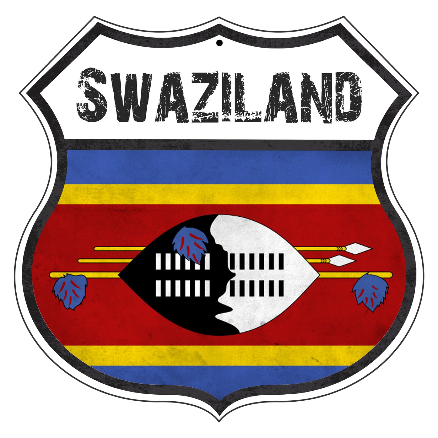Swaziland Flag Shield Sign