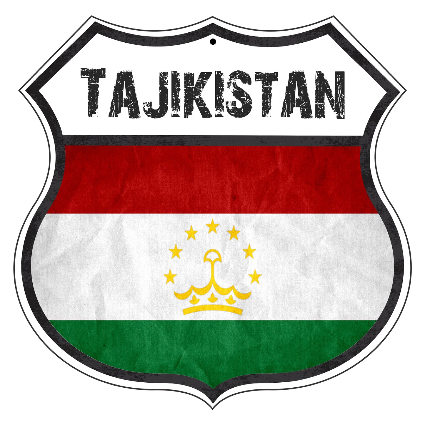 Tajikistan Flag Shield Sign