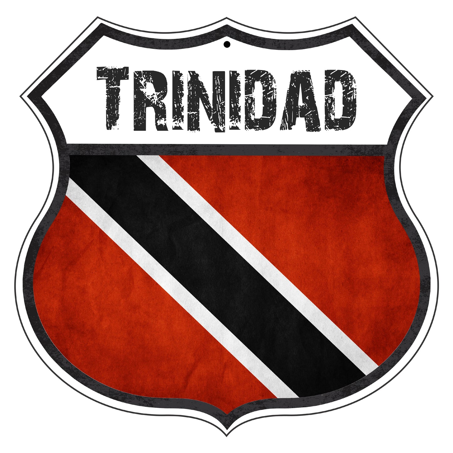 Trinidad Flag Shield Sign