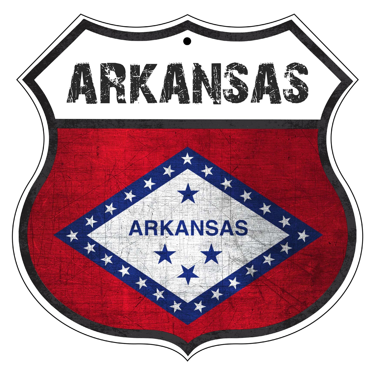 Arkansas Flag Shield Sign