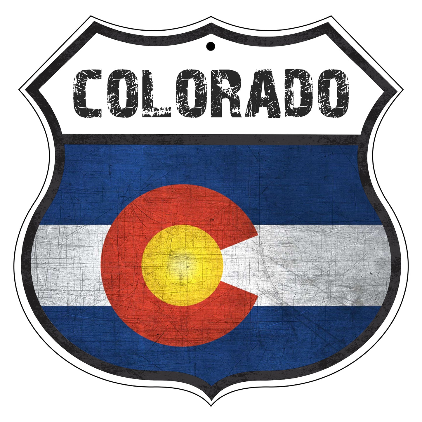 Colorado Flag Shield Sign