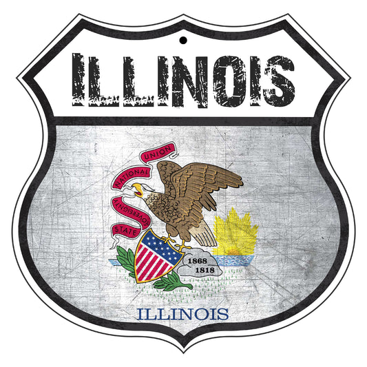 Illinois Flag Shield Sign