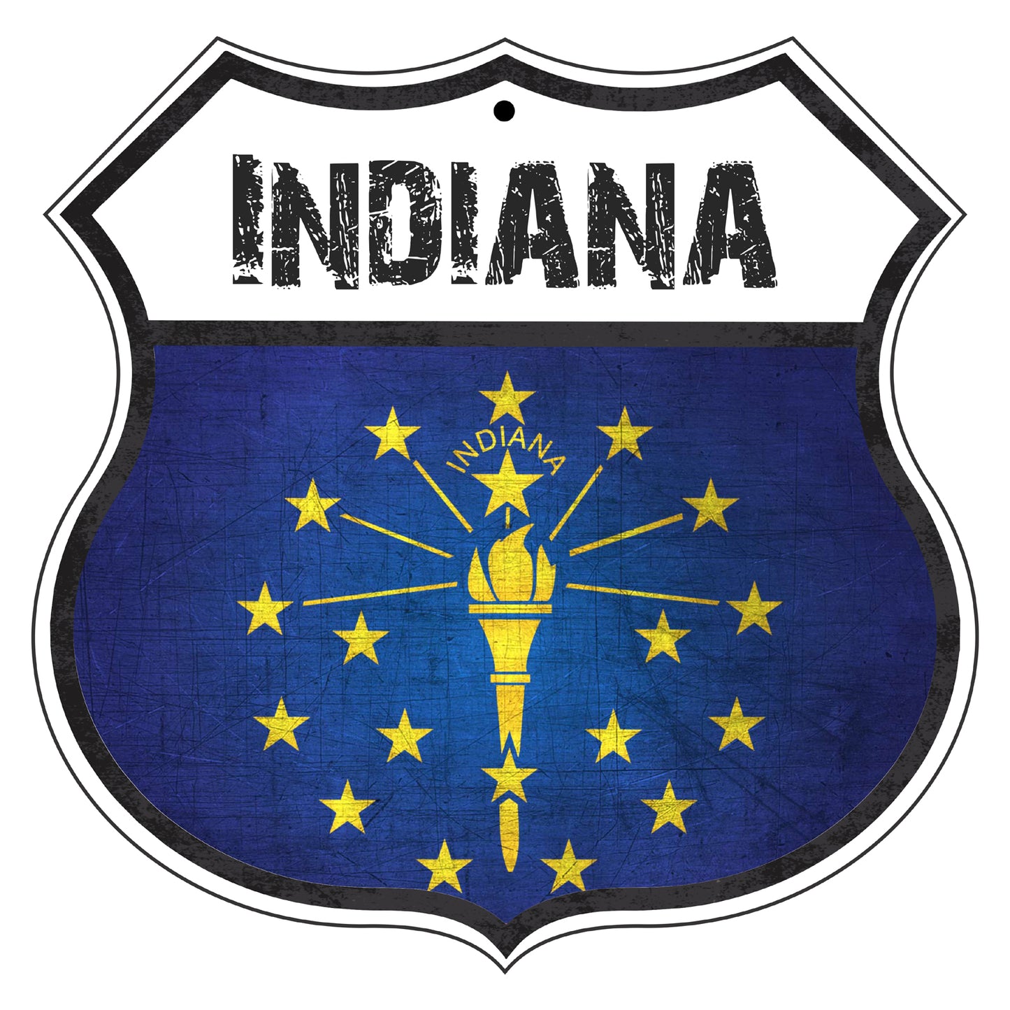 Indiana Flag Shield Sign
