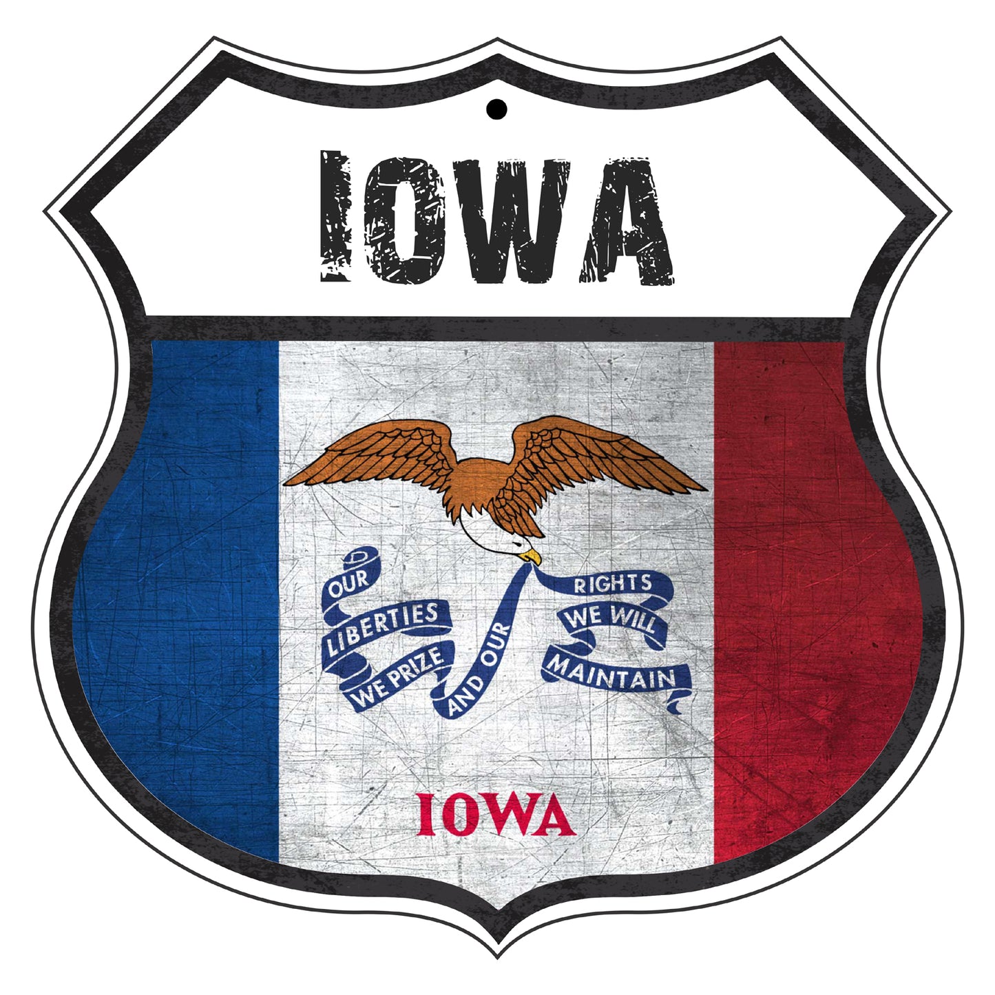 Iowa Flag Shield Sign