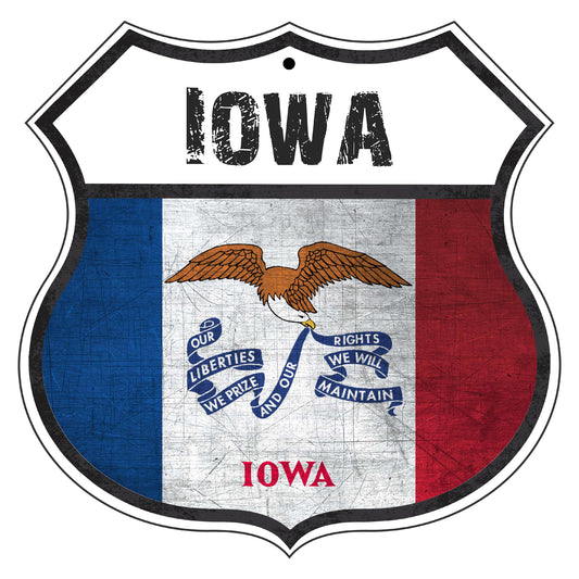 Iowa Flag Shield Sign