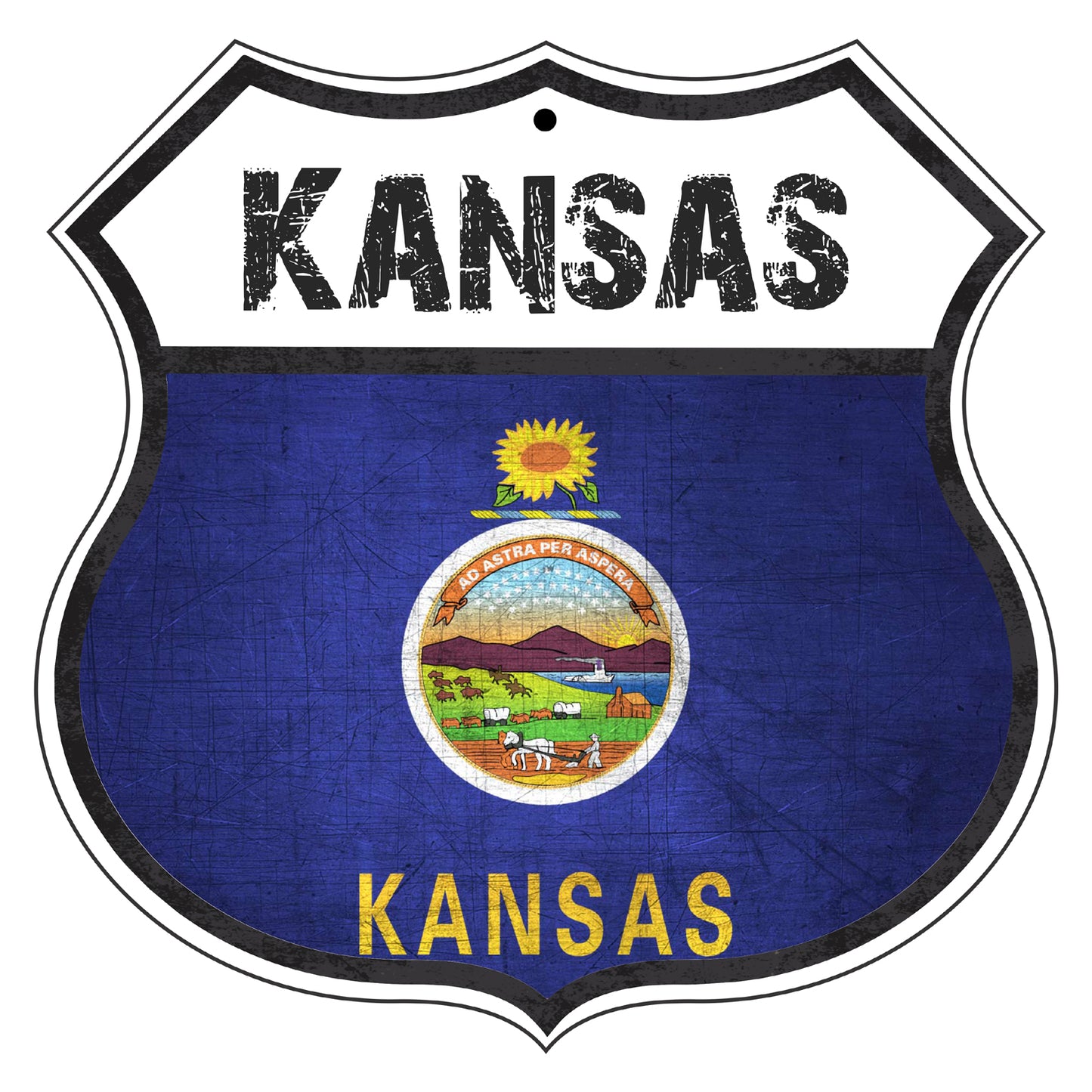 Kansas Flag Shield Sign