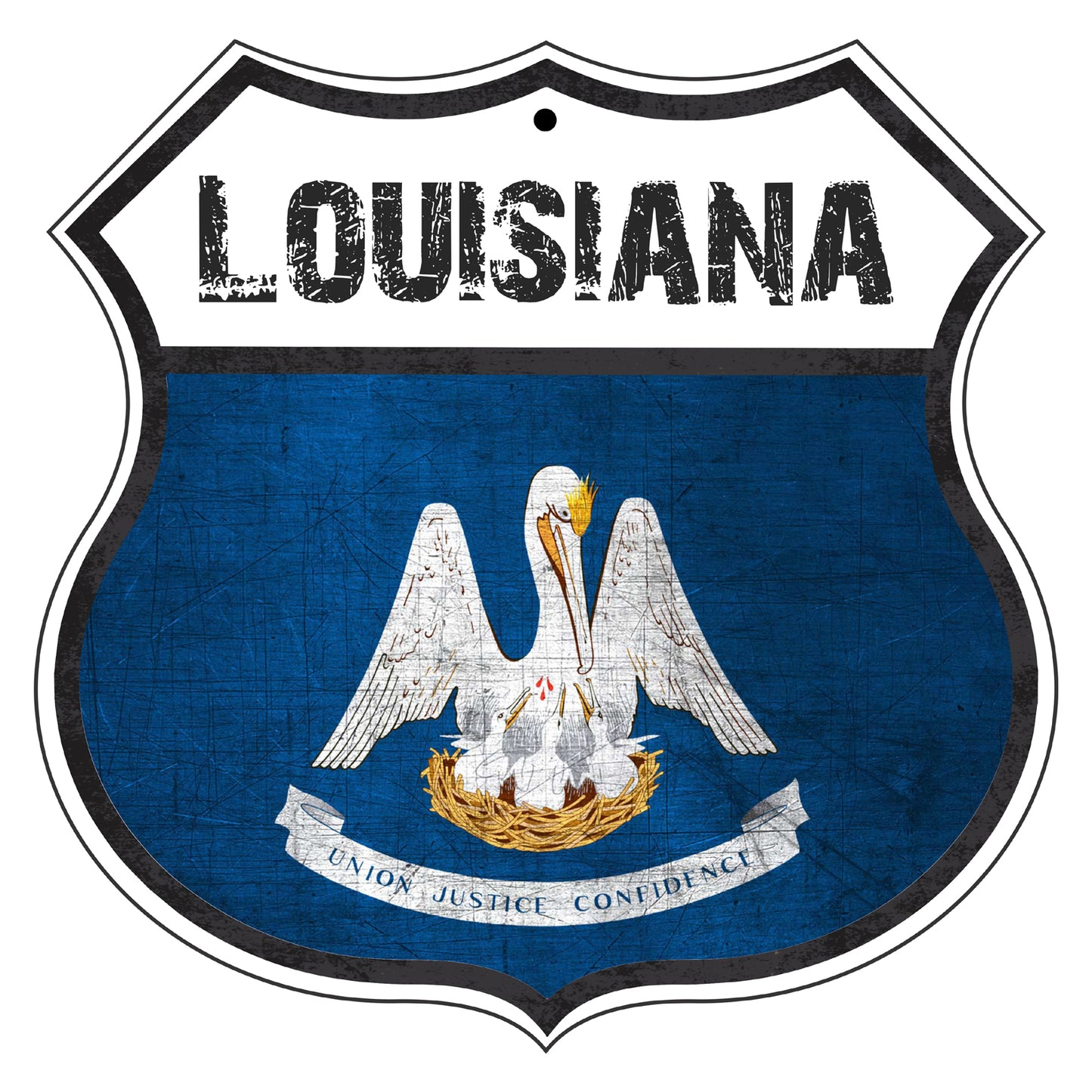 Louisiana Flag Shield Sign