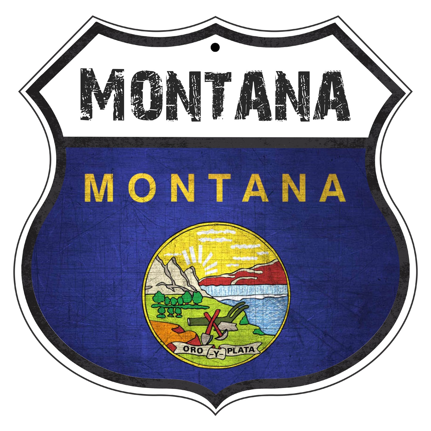 Montana Flag Shield Sign