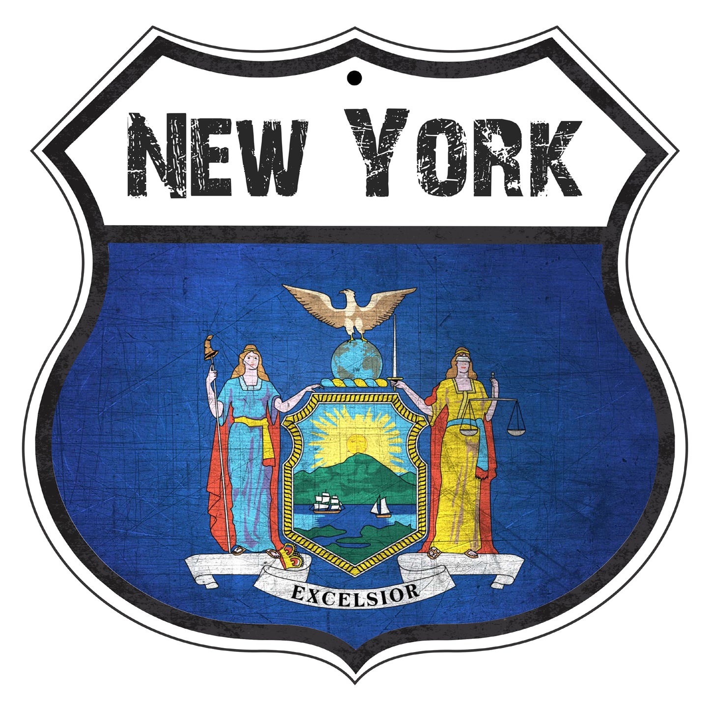 New York Flag Shield Sign