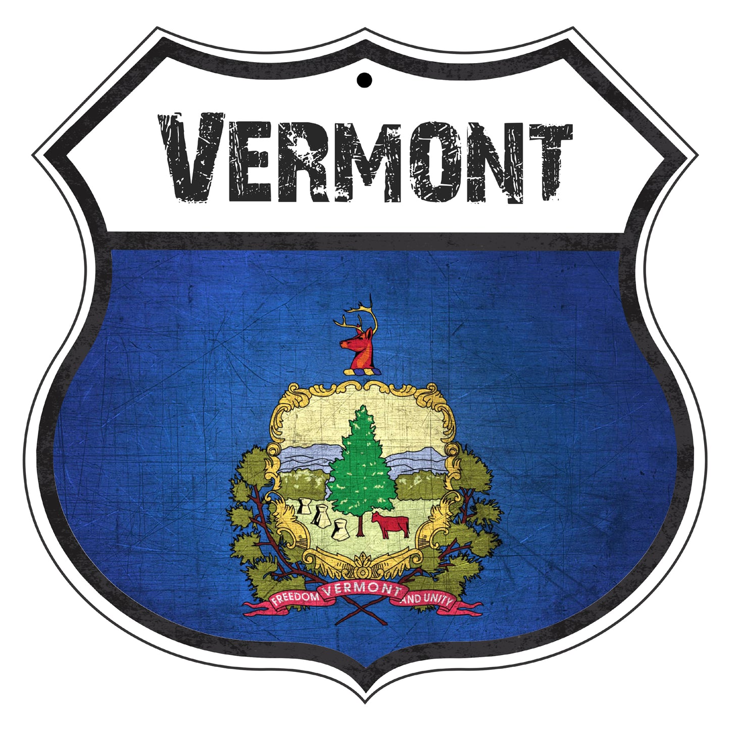 Vermont Flag Shield Sign