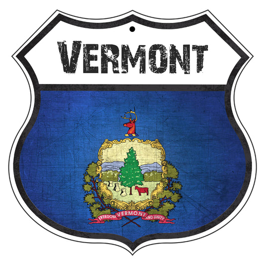Vermont Flag Shield Sign