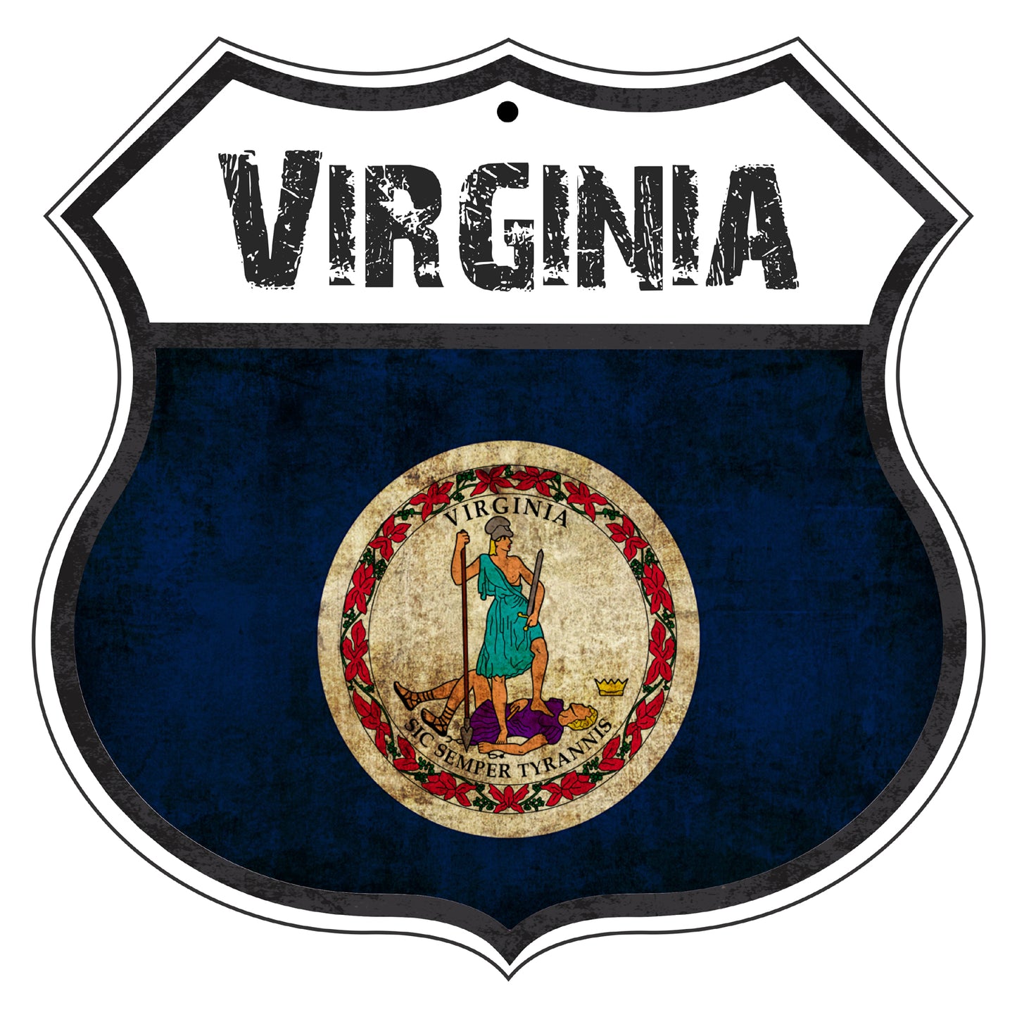 Virginia Flag Shield Sign