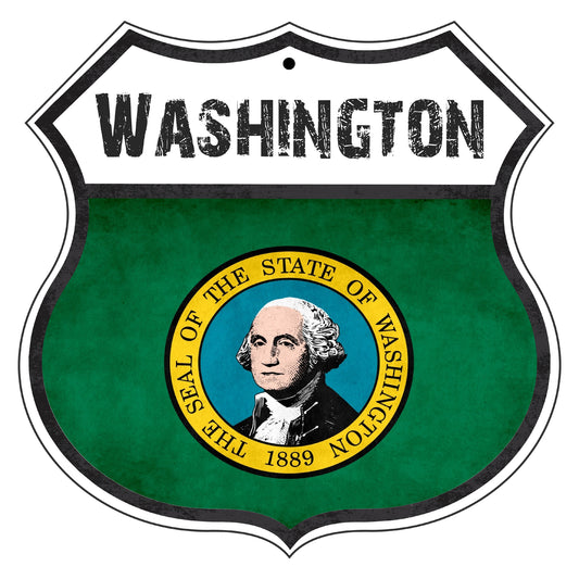 Washington Flag Shield Sign