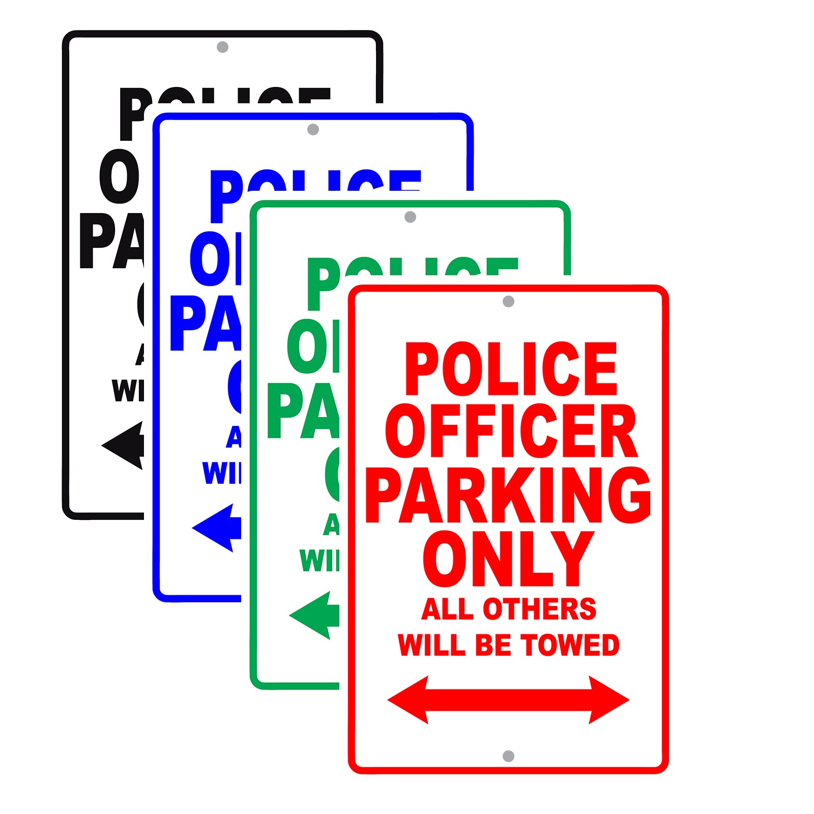 Police Officer Parking Only All Others Will Be Towed | Parking Sign ...
