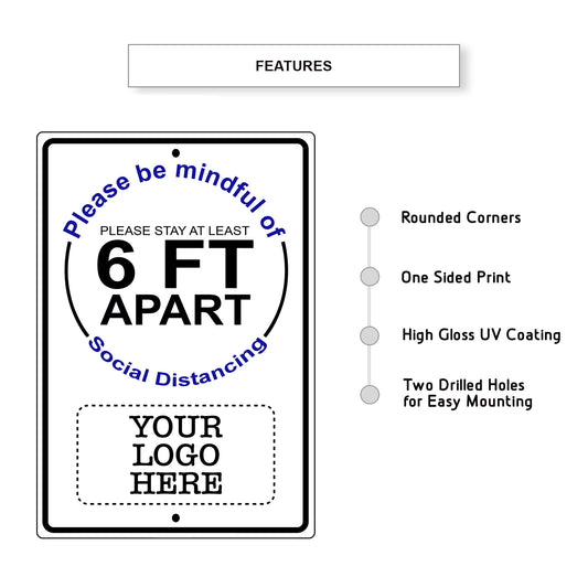 6 FT APART Sign