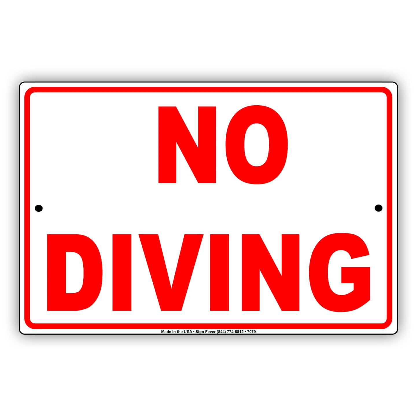No Diving Jumping Falling Into Water Springboard Aluminum Metal Sign Plate