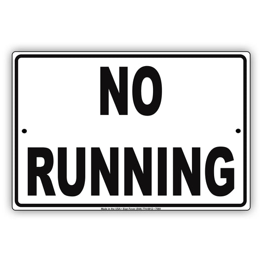 No Running Trespassing Surveillance Aluminum Metal Sign Plate