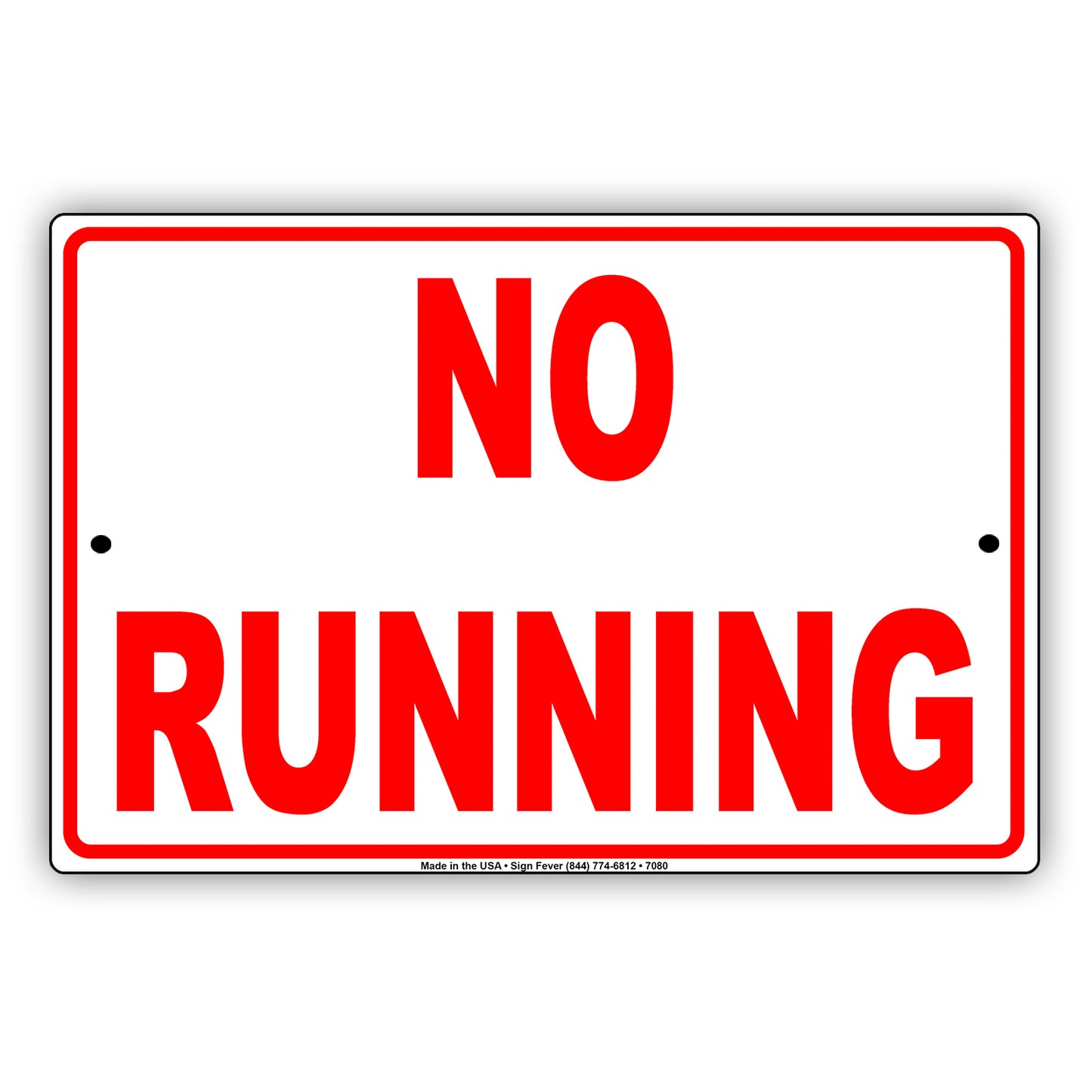 No Running Trespassing Surveillance Aluminum Metal Sign Plate