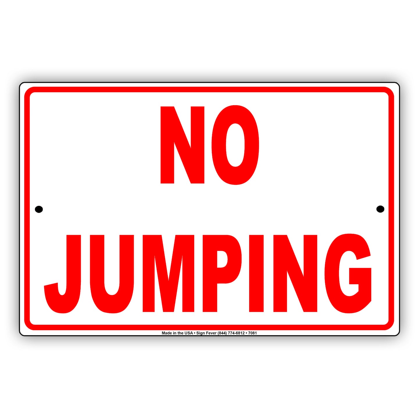 No Jumping Falling Into Water Springboard Aluminum Metal Sign Plate