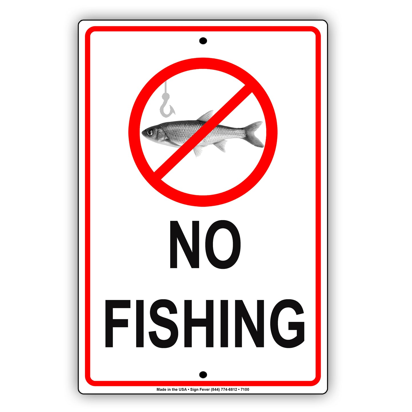 No Fishing Restriction Warning Private Property Beach Ocean River Aluminum Metal Sign Plate