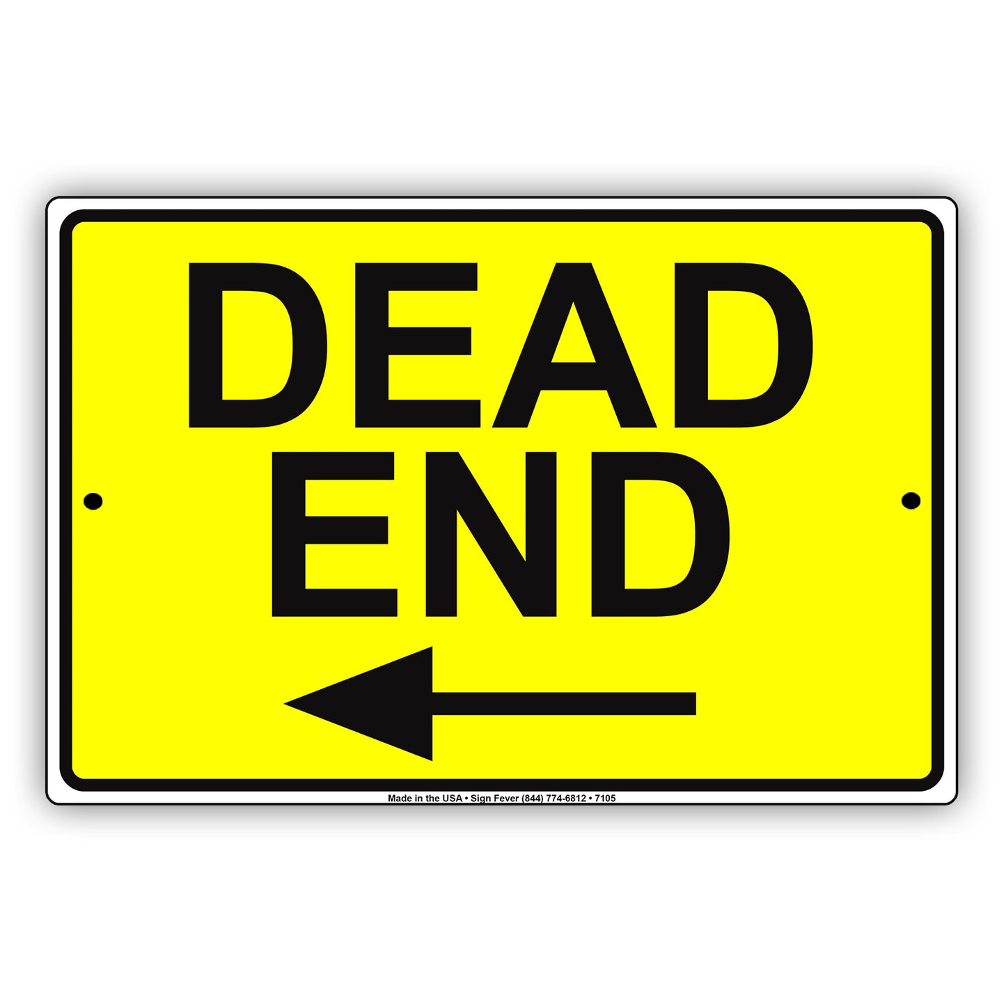 Caution Dead End With Left Arrow Highway Road Stop No Entry Warning Alert Aluminum Metal Sign Plate